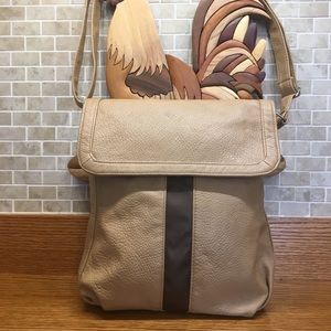 Tan & Brown Messenger Bag Faux Leather